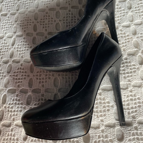 BLAKE SCOTT NELLIE BLACK ROUND TOE LEATHER PUMPS 7M - Picture 3 of 10